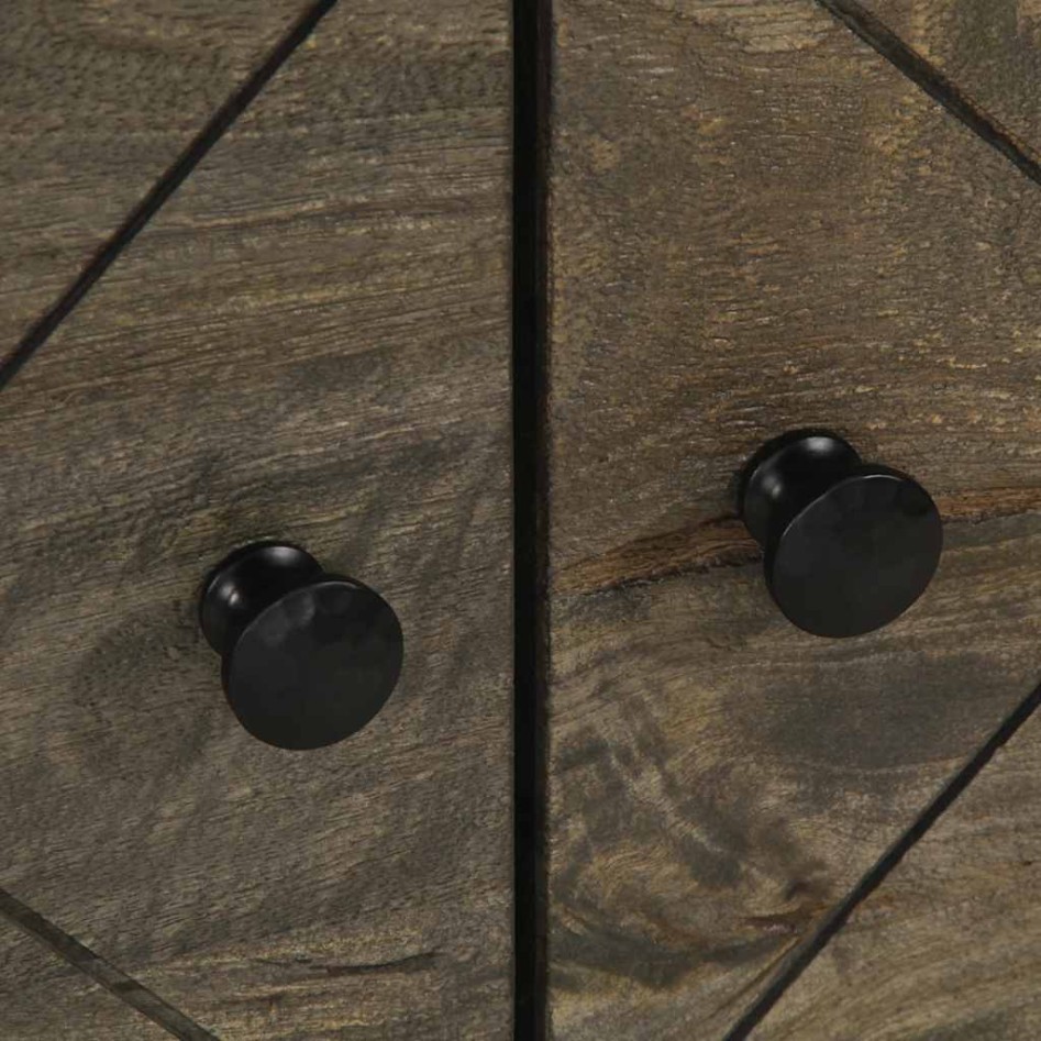 Mesa de centro madera maciza de mango negra 80x50x40