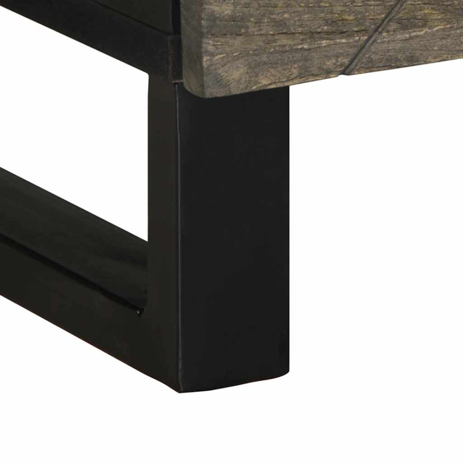 Mesa de centro madera maciza de mango negra 80x50x40