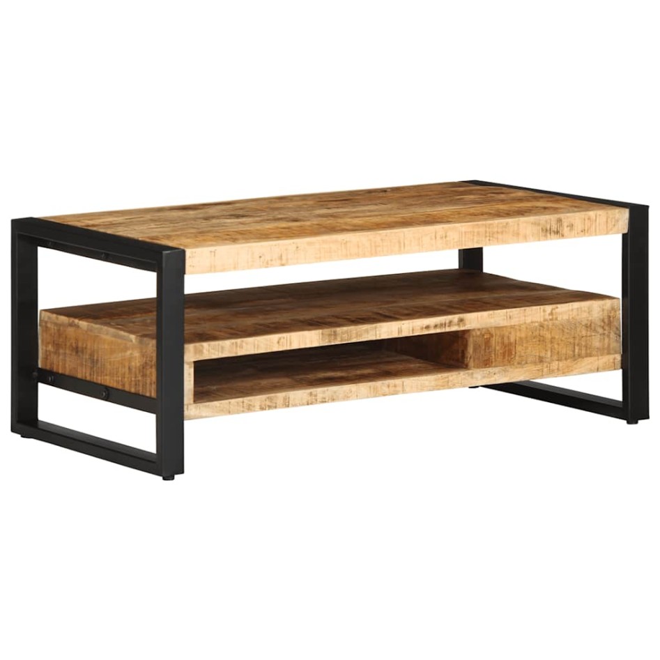 Mesa de centro de madera maciza de mango rugosa 90x50x36