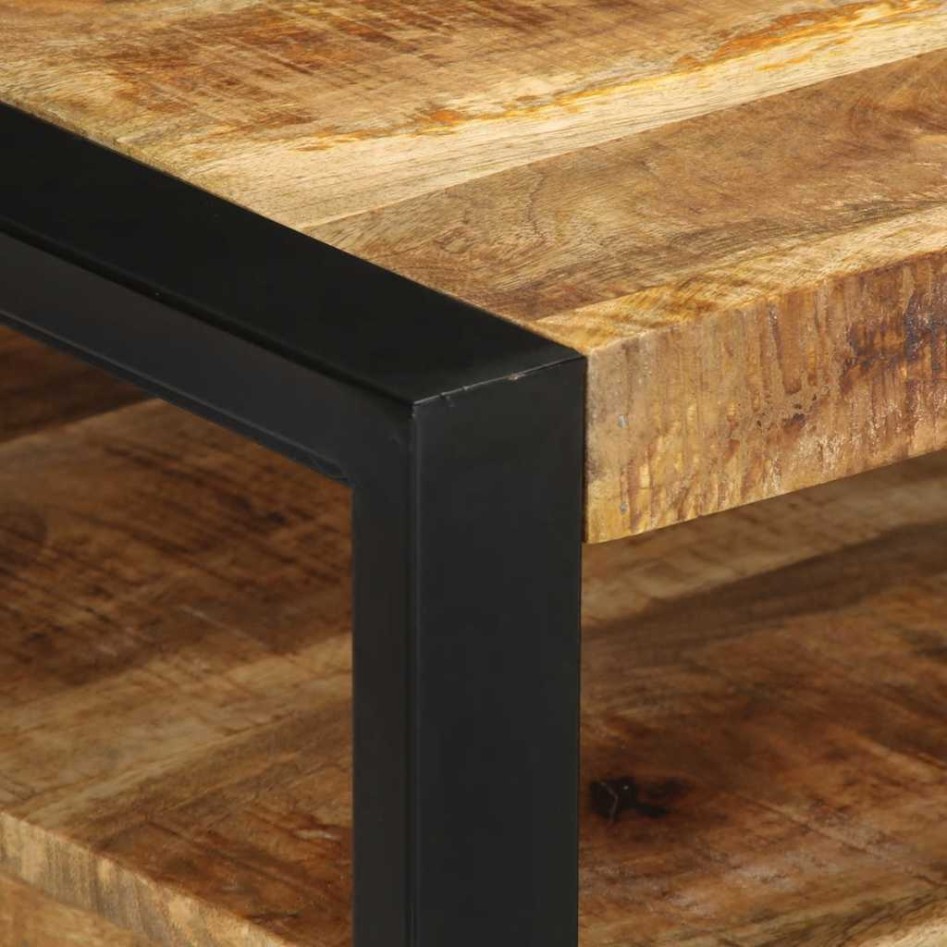 Mesa de centro de madera maciza de mango rugosa 90x50x36