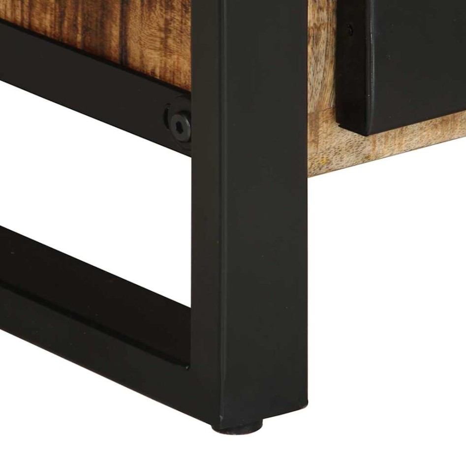 Mesa de centro de madera maciza de mango rugosa 90x50x36