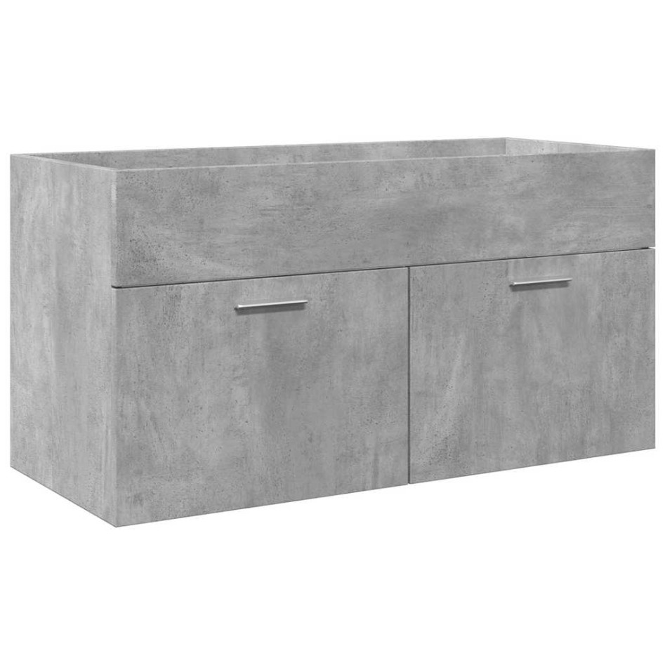 Set muebles de baño 2 piezas madera contrachapada gris