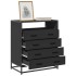 Cajonera de madera contrachapada negro 70x41x83,5