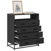 Cajonera de madera contrachapada negro 70x41x83,5 cm