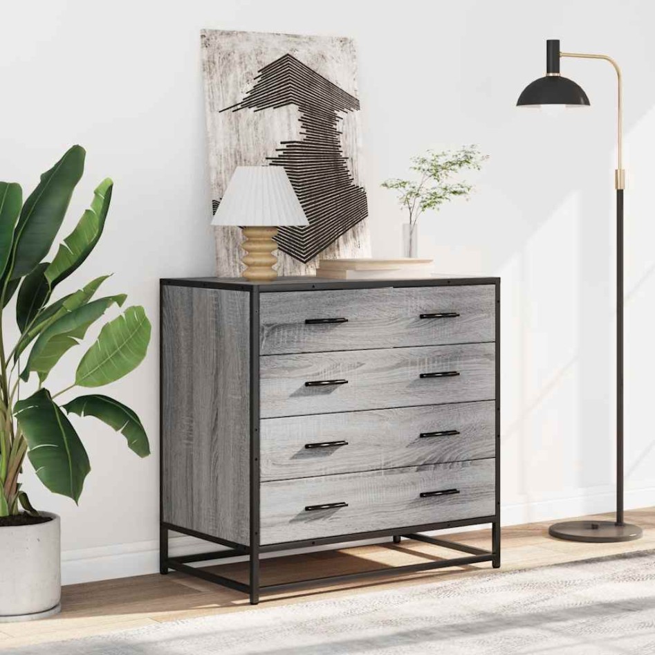 Cajonera de madera contrachapada gris sonoma 70x41x70