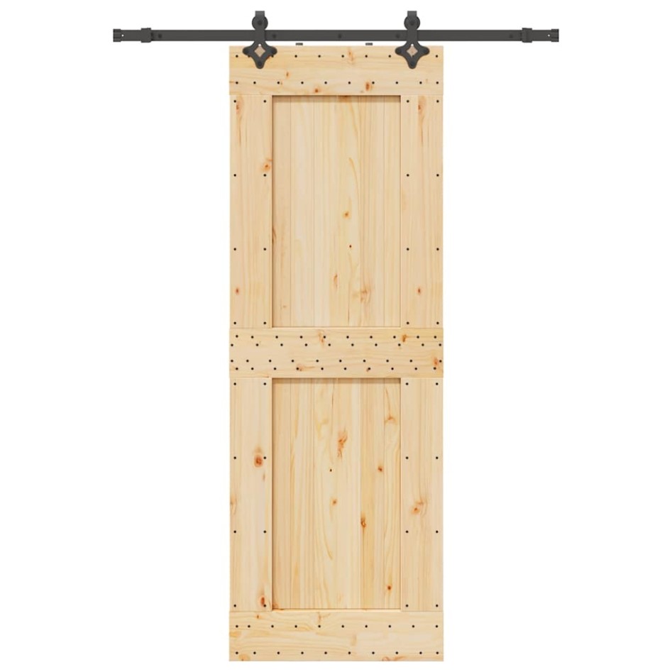 Puerta corredera con herrajes madera maciza de pino 80x210
