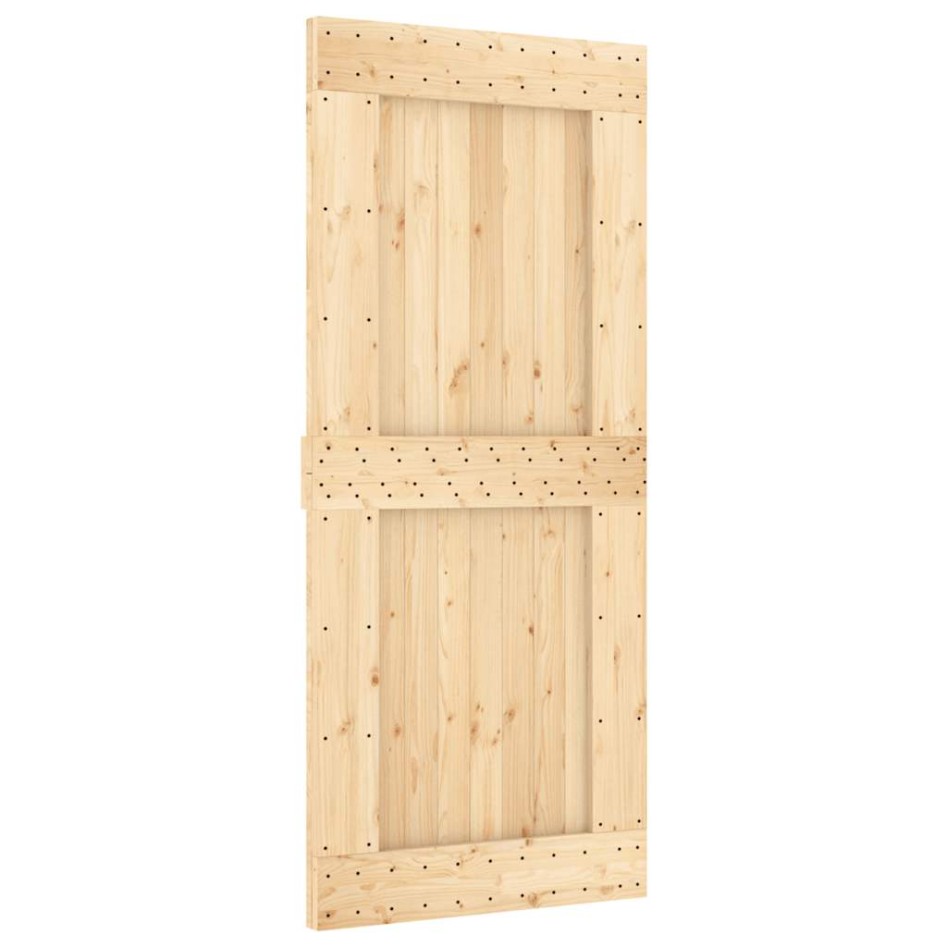 Puerta corredera con herrajes madera maciza de pino 90x210
