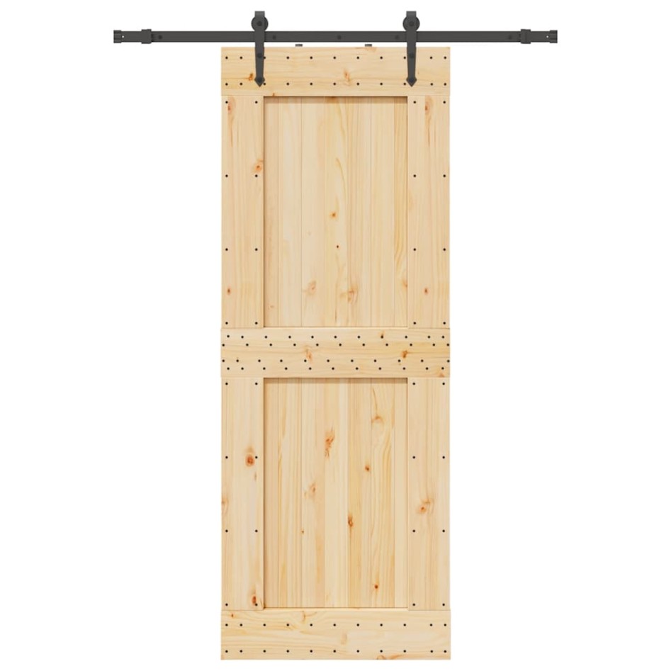 Puerta corredera con herrajes madera maciza de pino 85x210
