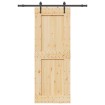 Puerta corredera con herrajes madera maciza de pino 85x210 cm