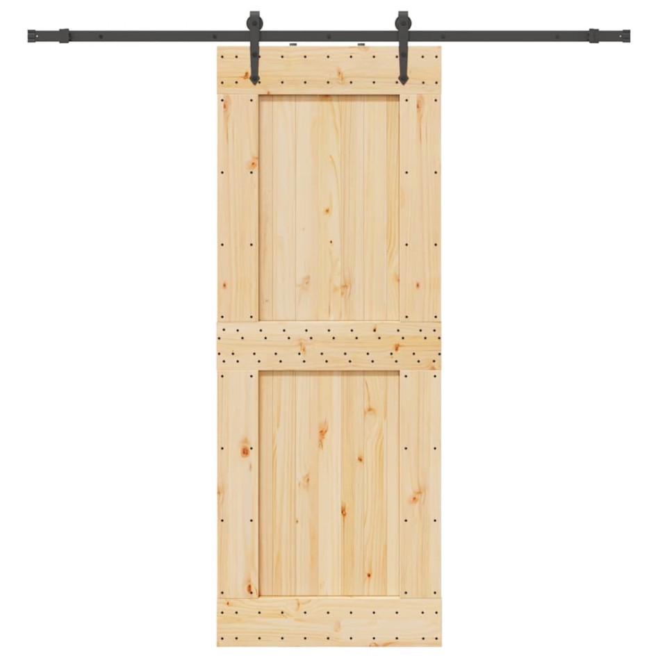 Puerta corredera con herrajes madera maciza de pino 85x210