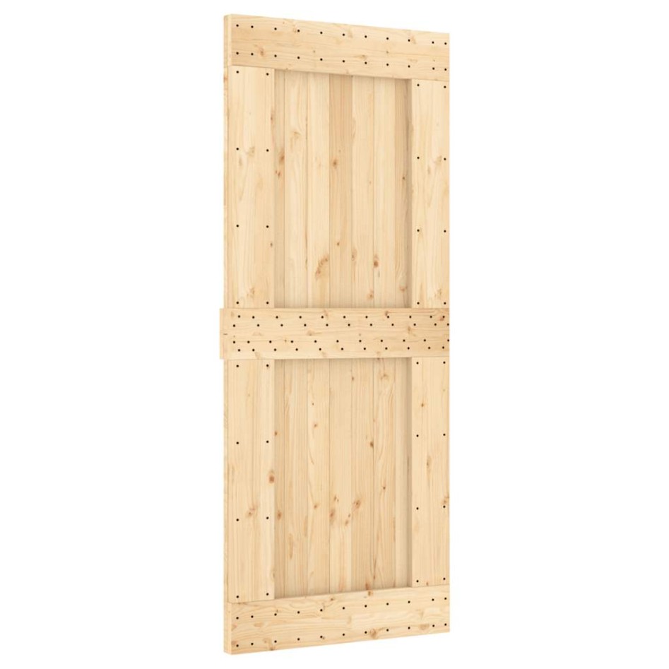 Puerta corredera con herrajes madera maciza de pino 85x210