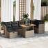 Set sofás jardín y cojines 8 pzas ratán sintético acacia