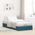 Estructura de cama otomana sin colchón terciopelo azul