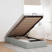 Estructura de cama otomana sin colchón terciopelo gris claro