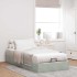 Estructura de cama otomana sin colchón terciopelo gris