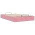 Estructura cama otomana sin colchón terciopelo rosa 120x190
