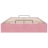 Estructura cama otomana sin colchón terciopelo rosa 120x190