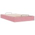 Estructura cama otomana sin colchón terciopelo rosa 120x190
