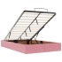 Estructura cama otomana sin colchón terciopelo rosa 120x190