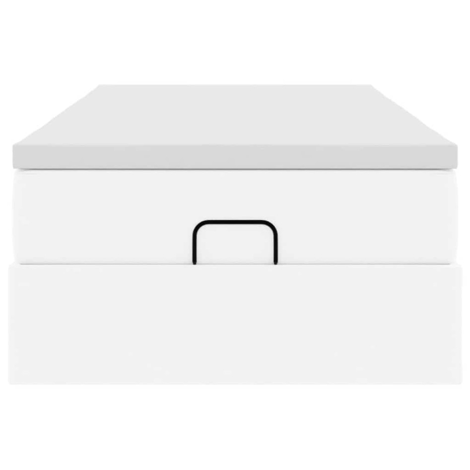 Estructura cama otomana colchón cuero sintético