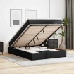 Estructura cama otomana colchón cuero sintético negro 140x200cm