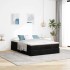 Estructura cama otomana colchón cuero sintético negro