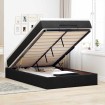 Cama otomana con colchón 120x190 cm terciopelo negro