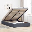 Estructura de cama otomana sin colchón terciopelo gris oscuro
