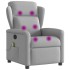 Sillón de masaje reclinable de tela gris