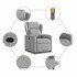 Sillón de masaje reclinable de tela gris