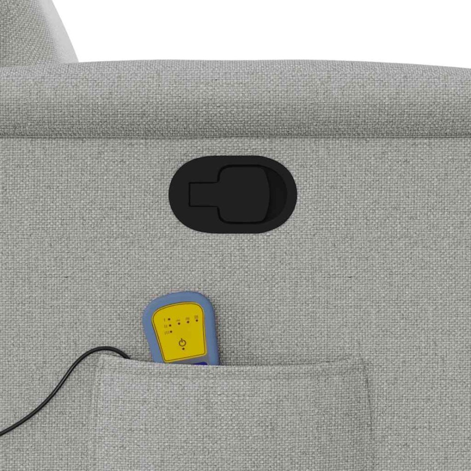 Sillón de masaje reclinable de tela gris