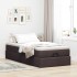 Estructura cama otomana colchón tela marrón oscuro 90x190