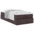 Estructura cama otomana colchón tela marrón oscuro 90x190