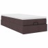 Estructura cama otomana colchón tela marrón oscuro 90x190