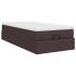 Estructura cama otomana colchón tela marrón oscuro 90x190
