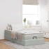 Estructura cama otomana colchón terciopelo gris claro