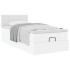 Cama otomana colchón cuero sintético blanco