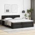 Estructura cama otomana colchón cuero sintético negro