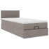 Cama otomana con colchón y luces LED tela gris taupé 90x200