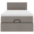 Cama otomana con colchón y luces LED tela gris taupé 90x200