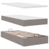 Cama otomana con colchón y luces LED tela gris taupé 90x200