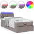 Cama otomana con colchón tela gris pardo 100x200