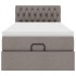 Cama otomana con colchón tela gris pardo 100x200