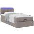 Cama otomana con colchón tela gris pardo 100x200
