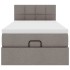 Cama otomana con colchón y luces LED tela gris taupé 90x200