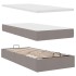 Cama otomana con colchón y luces LED tela gris taupé 90x200