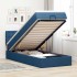 Cama otomana con colchón y luces LED azul 90x200 cm