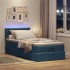 Cama otomana con colchón y luces LED azul 90x200 cm