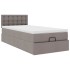 Cama otomana con colchón tela gris pardo 100x200