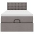 Cama otomana con colchón tela gris pardo 100x200